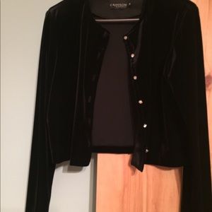 Black Velvet Cropped Jacket
